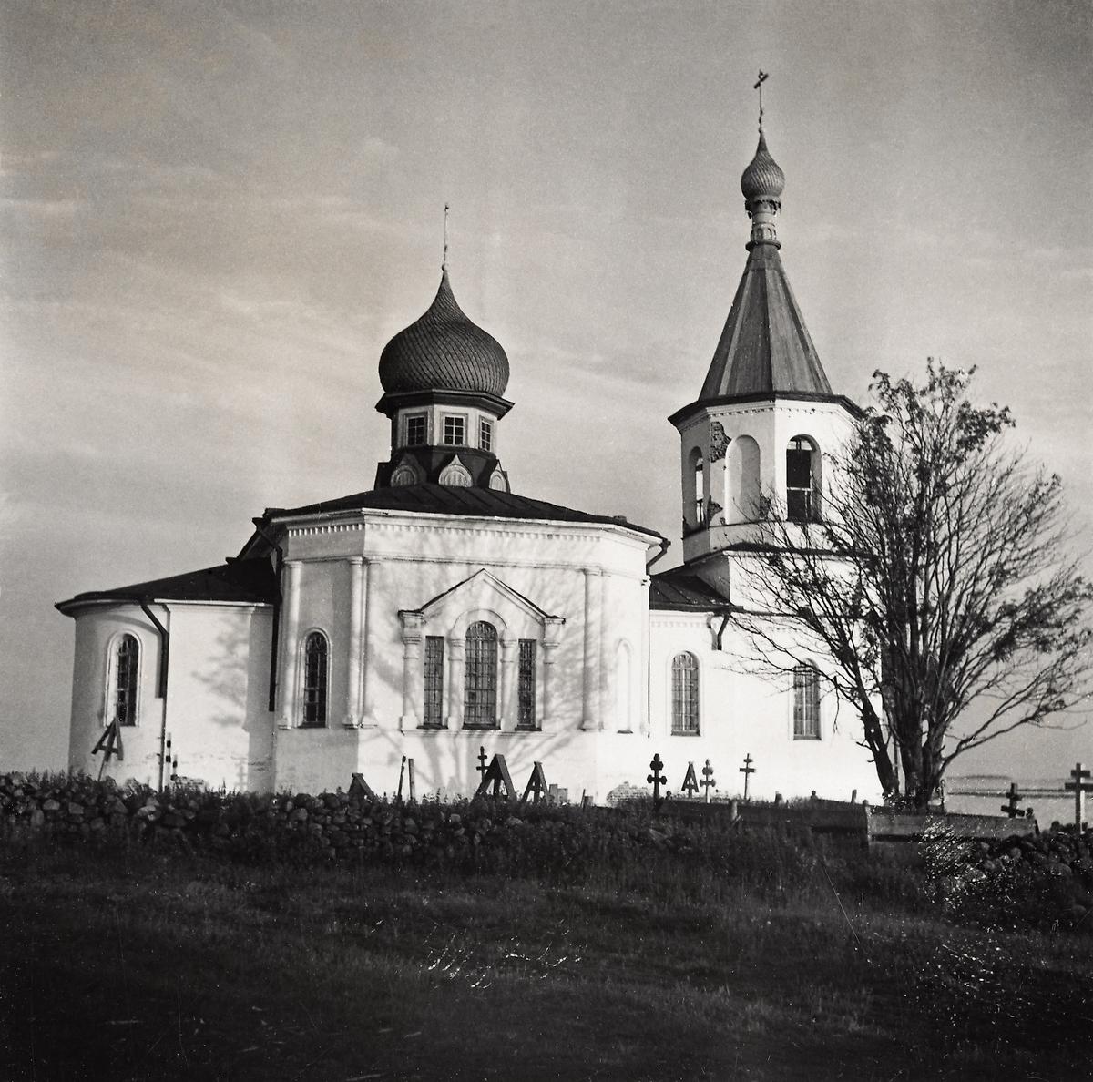 Фото 1939 года с сайта finna.fi. Автор Jouko Hautala, архивная фотография. Церковь Параскевы Пятницы, Конда, урочище (Медвежьегорский район, Республика Карелия)