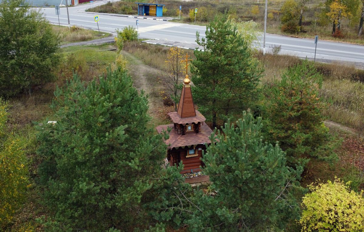 Часовня Николая Чудотворца, Давыдово (Орехово-Зуевский городской округ, Московская область). общий вид в ландшафте