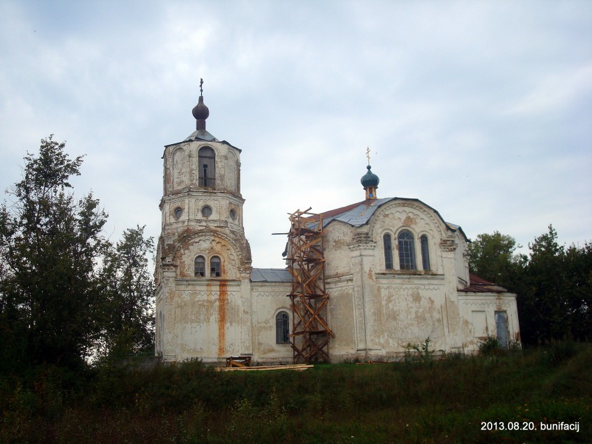 Церковь Вознесения Господня, Поречье (Глубокский район, Беларусь, Витебская область). общий вид в ландшафте