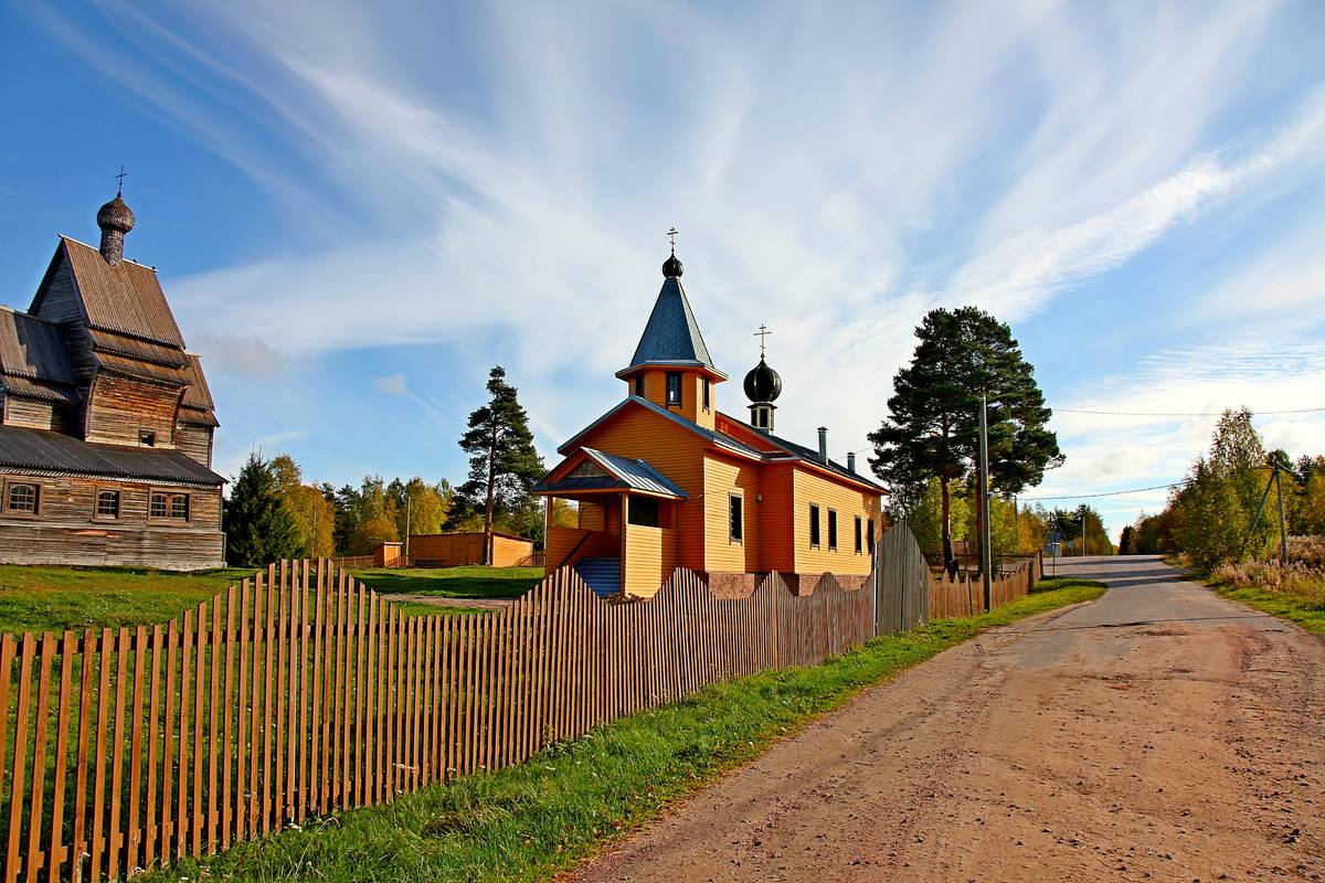 Александро-Свирский монастырь. Георгиевский скит, Родионово (Юксовичи) (Подпорожский район, Ленинградская область). общий вид в ландшафте