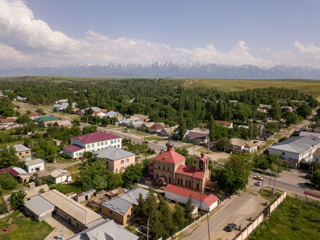 Церковь Георгия Победоносца, Коксайек (Георгиевка) (Туркестанская область, Казахстан). общий вид в ландшафте