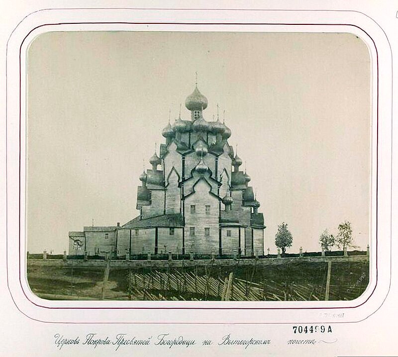 Церковь Покрова Пресвятой Богородицы, Анхимово (Вытегорский район, Вологодская область). архивная фотография, Фото 1880-х гг. Фото из альбома «Виды города Вытегры и ея окрестностей фотографа Я.А. Пекарского 1884 года».