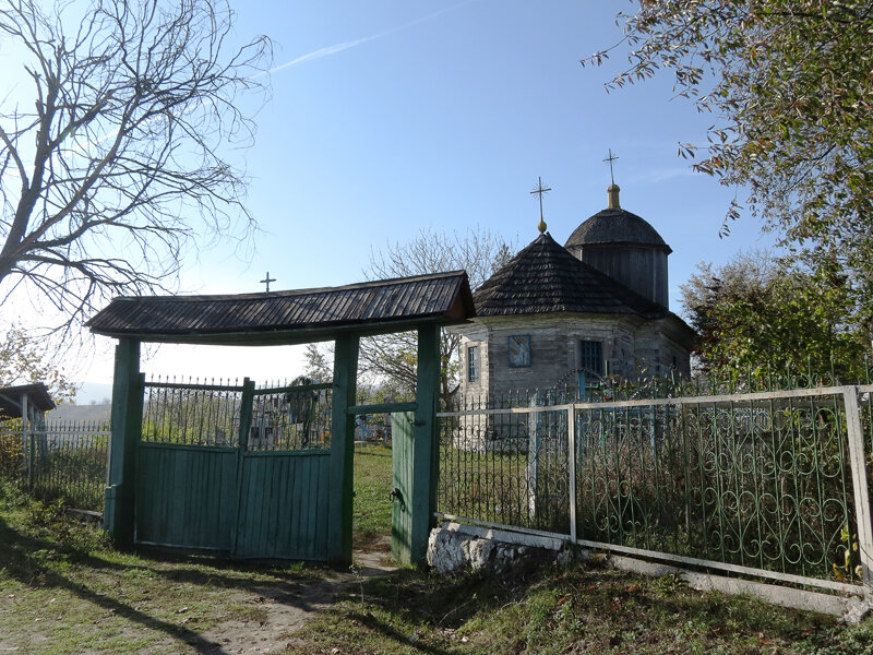 Городище. Церковь Николая Чудотворца. общий вид в ландшафте