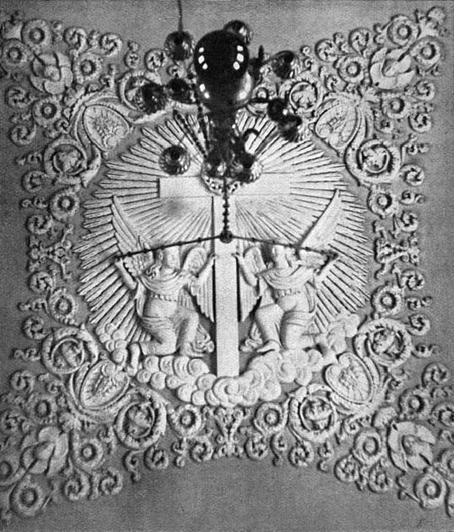 Церковь Рождества Пресвятой Богородицы, Рождественское (Колпнянский район, Орловская область). архивная фотография, Деталь потолка. 