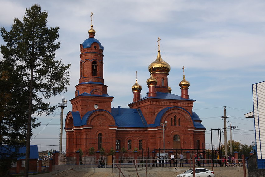 Церковь Похвалы Божией Матери, Полетаево (Сосновский район, Челябинская область). общий вид в ландшафте