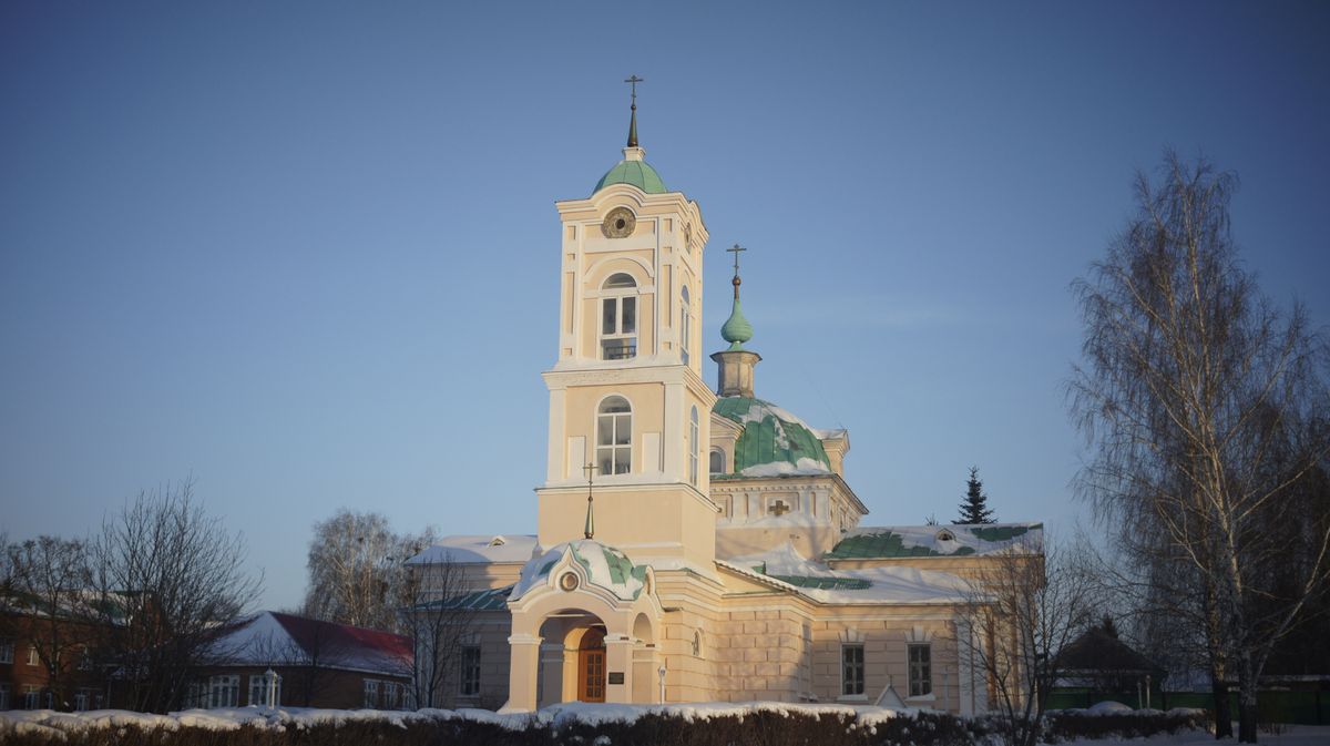 общий вид в ландшафте. Церковь Иоанна Предтечи, Андреевка (Илишевский район, Республика Башкортостан)