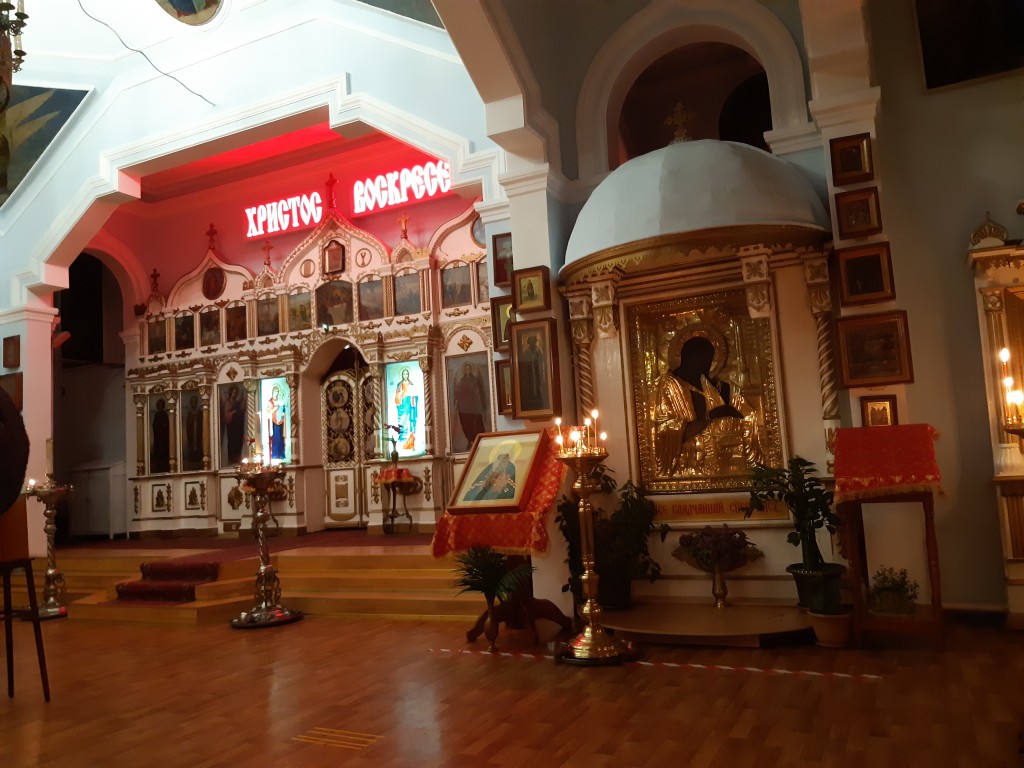 Собор Казанской иконы Божией Матери в Малой станице, Алматы (Алматы, город, Казахстан). интерьер и убранство, Пасха 2021