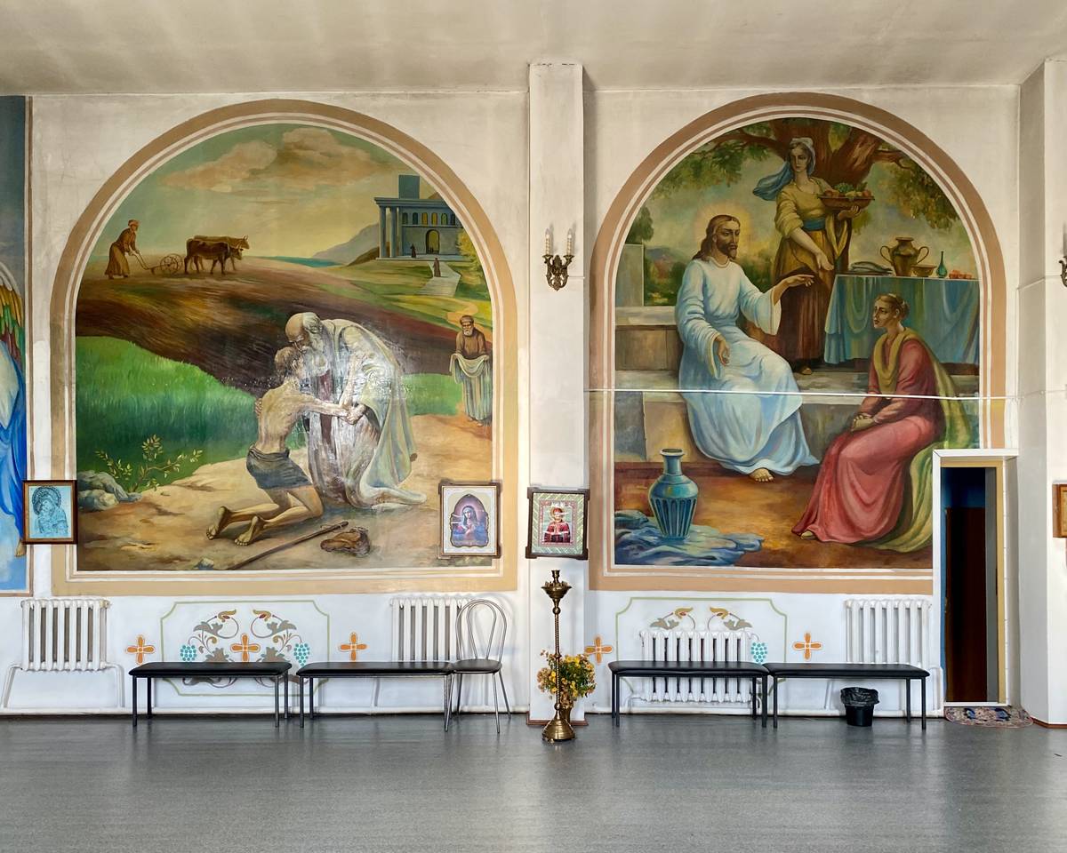 Церковь Покрова Пресвятой Богородицы, Целинное (Целинный район, Алтайский край). интерьер и убранство, Роспись северной стены