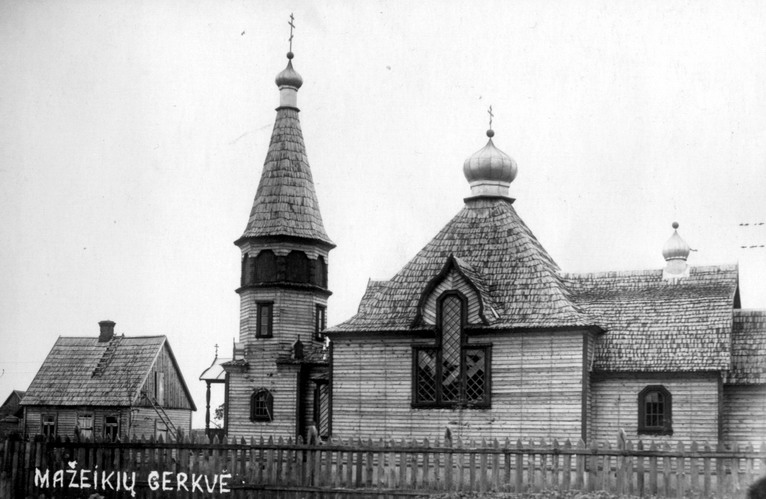 Мажейкяй. Церковь Успения Пресвятой Богородицы. архивная фотография, Фото 1930 г. с сайта miestai.net