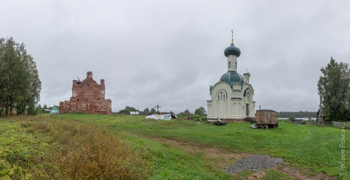 Храмовый комплекс Вытегорского погоста, Анхимово (Вытегорский район, Вологодская область). фасады, Панорама с северо-запада
