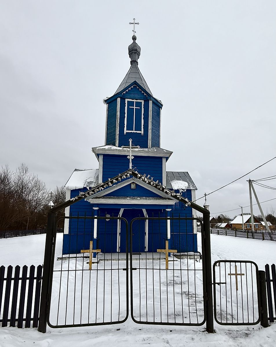 Вид с запада, фасады. Церковь Андрея Первозванного, Пашуки (Каменецкий район, Беларусь, Брестская область)