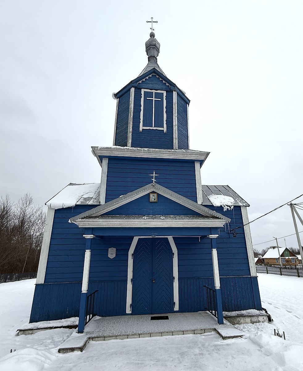 Вид с запада, фасады. Церковь Андрея Первозванного, Пашуки (Каменецкий район, Беларусь, Брестская область)