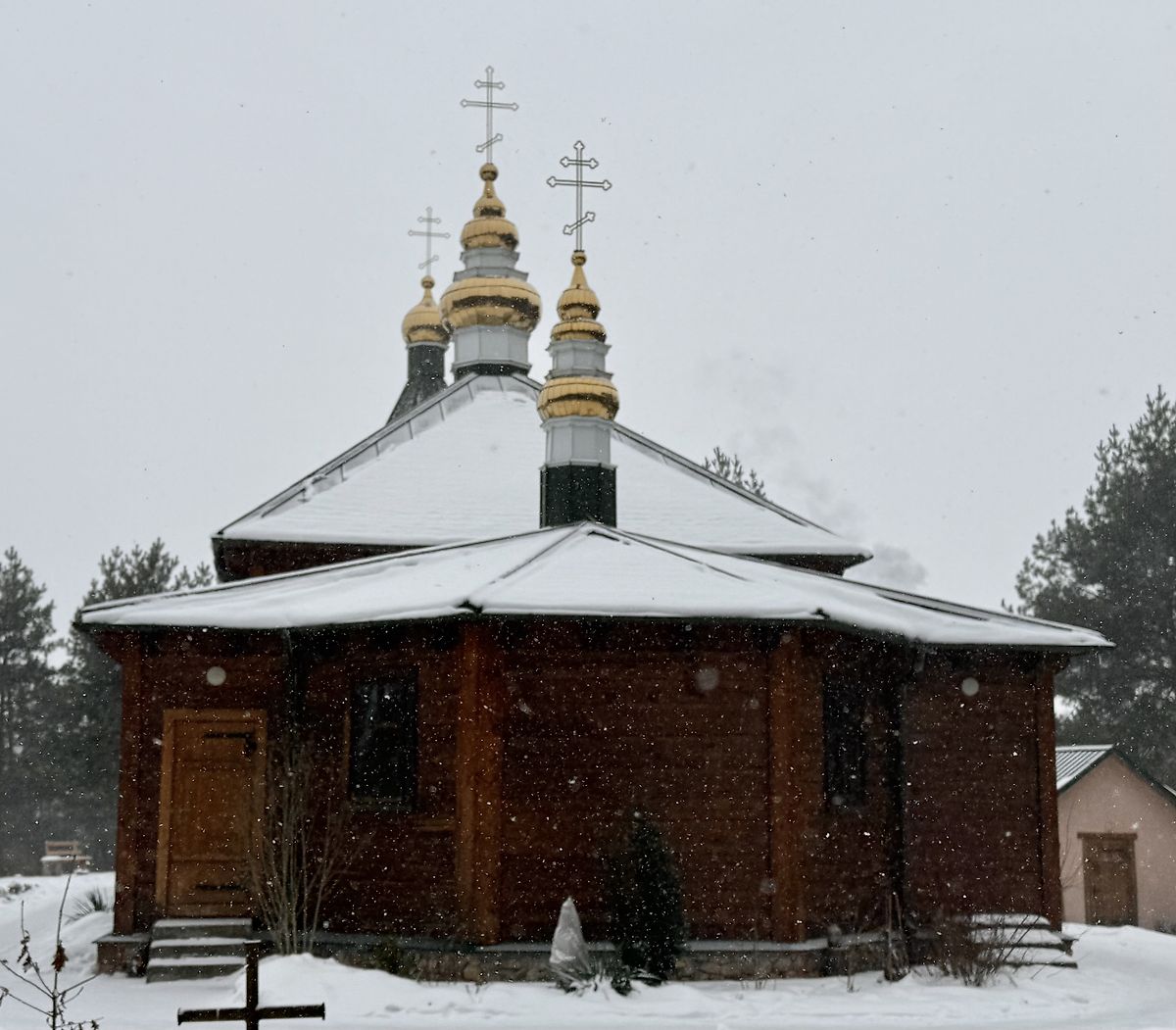 Вид с востока, фасады. Церковь Николая Чудотворца, Мурины Малые (Каменецкий район, Беларусь, Брестская область)