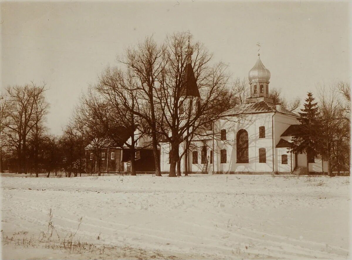 Церковь Воздвижения Креста Господня, Оранчицы (Пружанский район, Беларусь, Брестская область). архивная фотография, Фото 1915 года