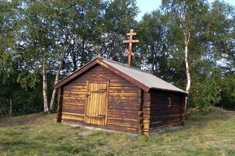 Нейден (Нявдемский погост). Часовня Георгия Победоносца. общий вид в ландшафте