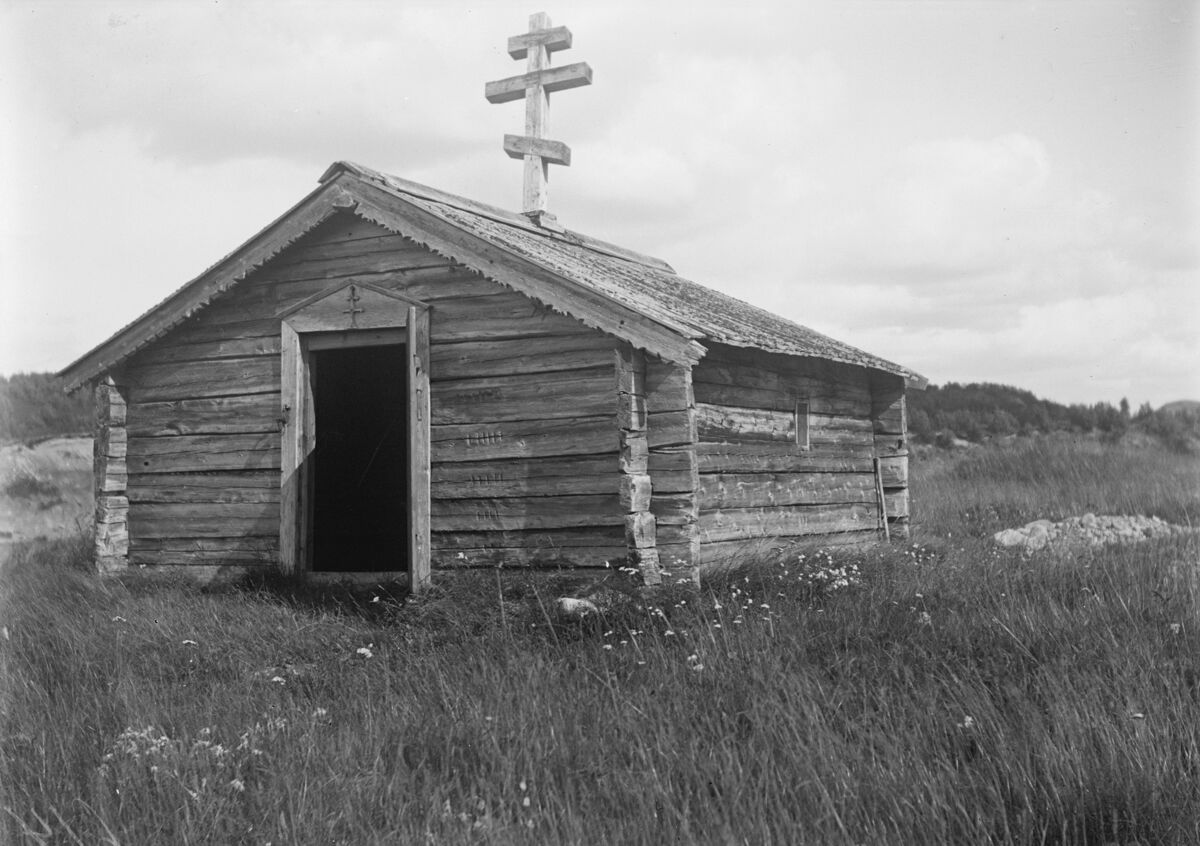 Часовня Георгия Победоносца, Нейден (Нявдемский погост) (Норвегия, Прочие страны). архивная фотография, Фото 1920 года с сайта www.finna.fi. Автор Eliel Lagercrantz
