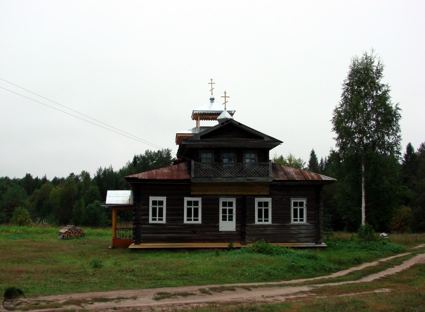 Неизвестная церковь, Подгородье (Кичменгско-Городецкий район, Вологодская область). общий вид в ландшафте