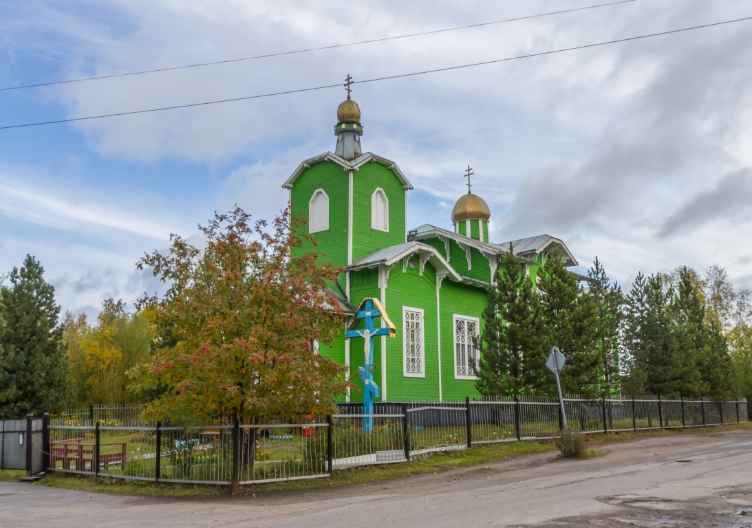 Исакогорка. Церковь Сергия Радонежского. фасады, Общий вид с юго-запада