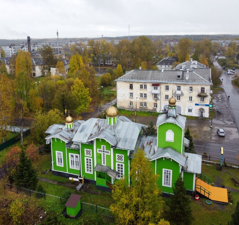 Церковь Сергия Радонежского, Исакогорка (Архангельск, город, Архангельская область). общий вид в ландшафте