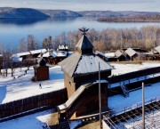 Часовня Спаса Нерукотворного Образа в Спасской башне Илимского острога, Вид на Ангару<br>, Тальцы, Иркутский район, Иркутская область