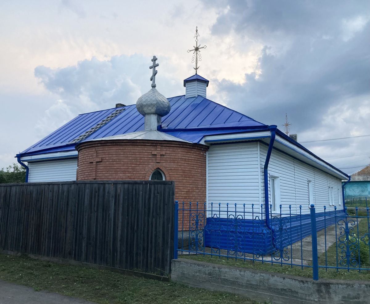 Вид с северо-востока, фасады. Церковь Сретения Господня, Копьёво (Орджоникидзевский район, Республика Хакасия)