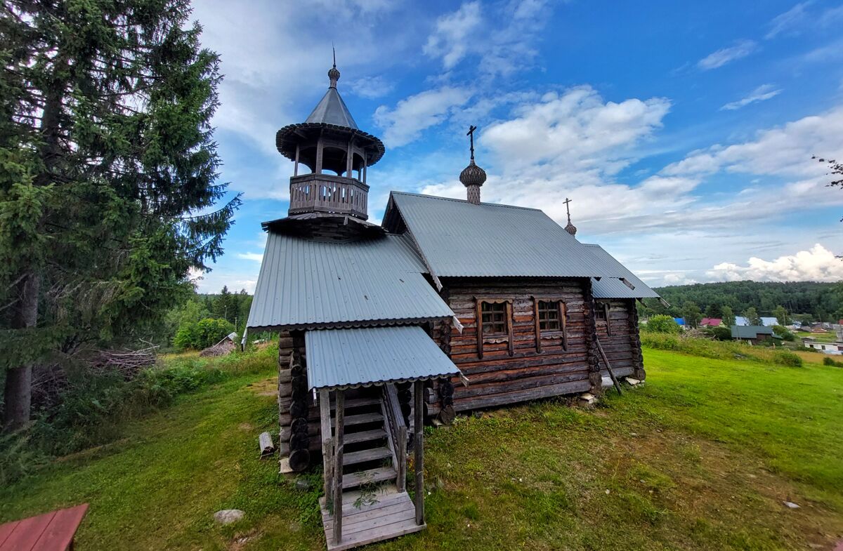 Церковь Спаса Нерукотворного  Образа, Щеккила (Пряжинский район, Республика Карелия). общий вид в ландшафте