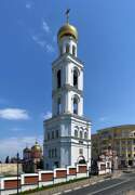 Иверский женский монастырь. Церковь Николая Чудотворца в колокольне (новая), Вид из Пушкинского сквера<br>, Самара, Самара, город, Самарская область