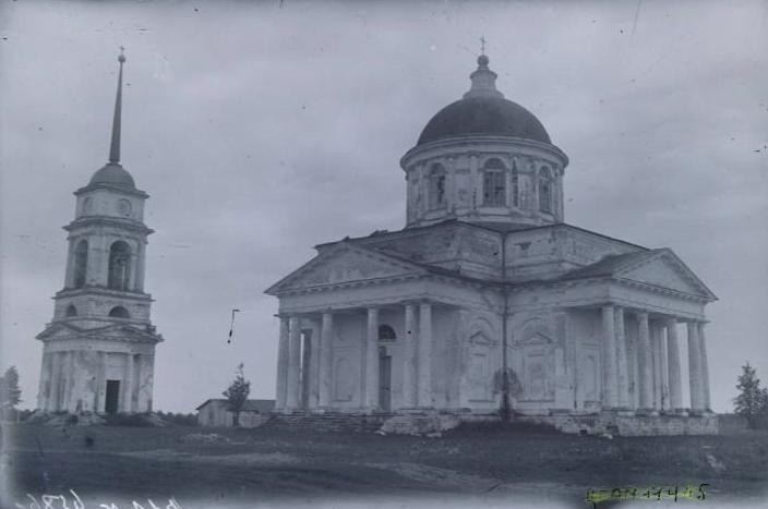 Георгия Победоносца церковь, Пузиково (Кашинский городской округ, Тверская область). архивная фотография, Фото Георгиевской церкви с сайта ГОСКАТАЛОГ.РФ из собрания ГНИМА им. А.В. Щусева. Фотограф Кожин. 1933 г