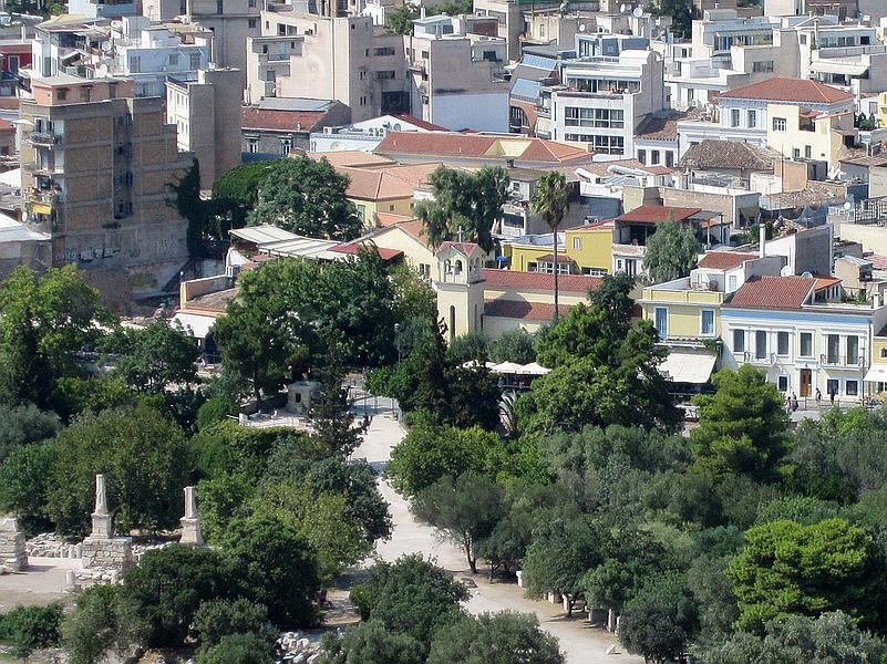 Церковь Филиппа апостола, Афины (Αθήνα) (Аттика (Ἀττική), Греция). общий вид в ландшафте, Афины. Церковь Филиппа Апостола.