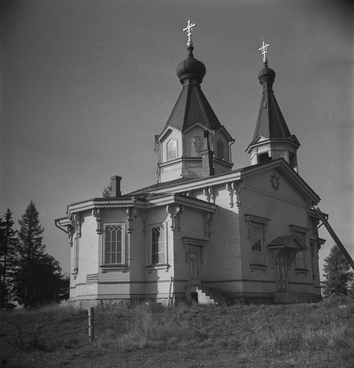 Церковь Николая Чудотворца, Корписелька (Суоярвский район, Республика Карелия). архивная фотография, Фото 1942 года с сайта www.finna.fi. Автор Uuno Peltoniemi