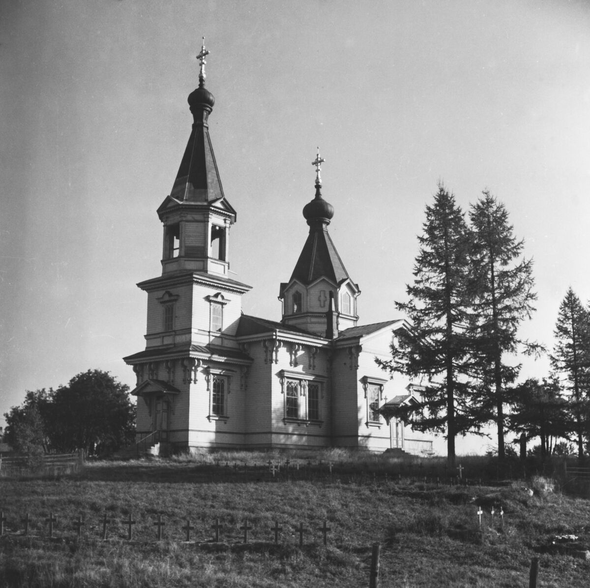 Церковь Николая Чудотворца, Корписелька (Суоярвский район, Республика Карелия). архивная фотография, Фото 1944 года с сайта www.finna.fi. Автор Uuno Peltoniemi