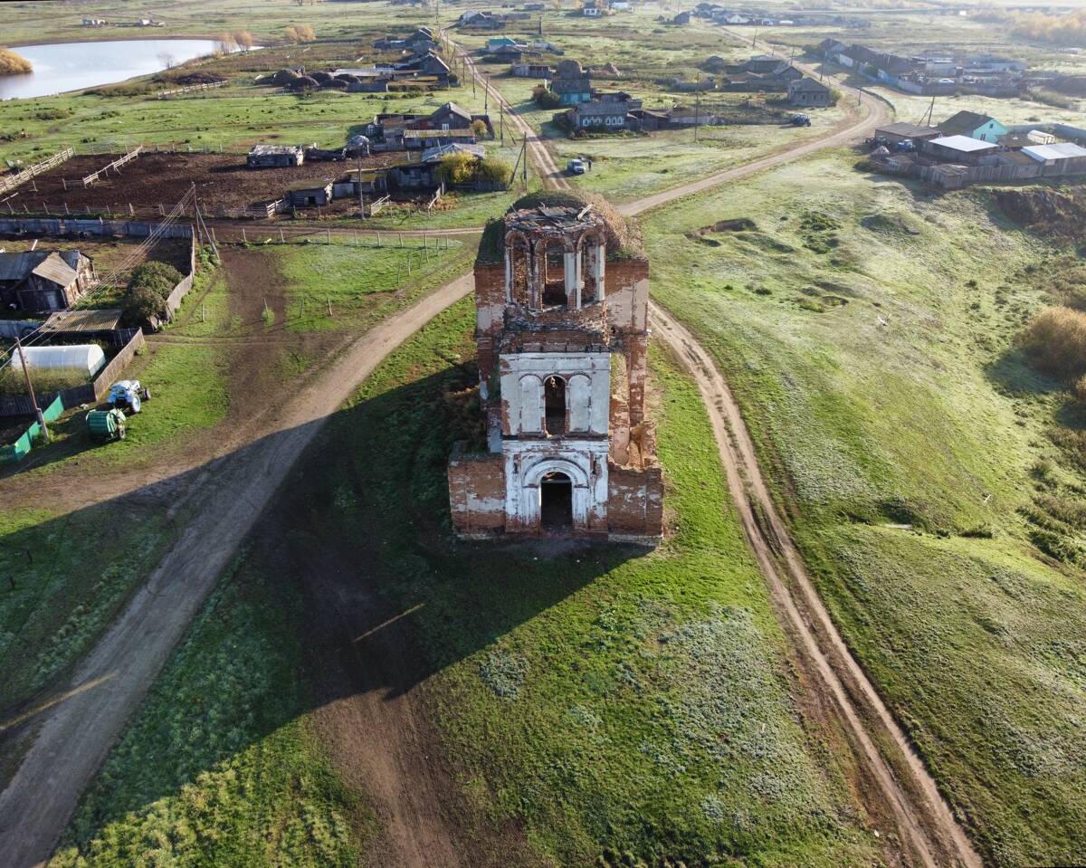 Горшково. Церковь Михаила Архангела. фасады, Вид с запада 