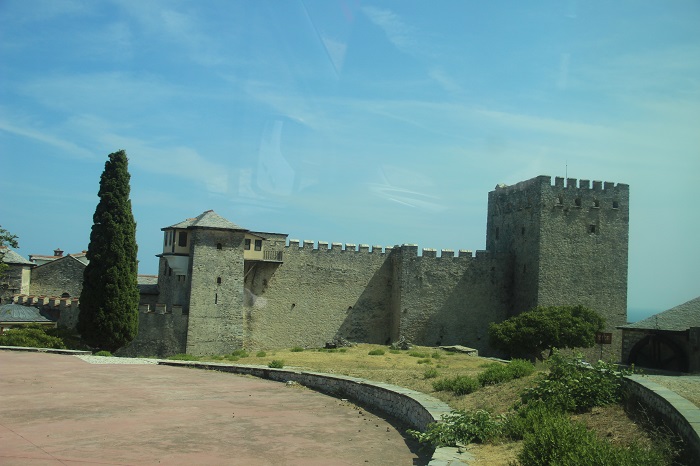 Скит Продром (Иоанна Предтечи), Афон (Ἀθως) (Айон-Орос (Άγιον Όρος), Греция). фасады, стены монастыря