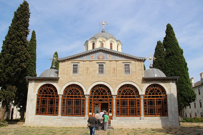 Скит Продром (Иоанна Предтечи), Афон (Ἀθως) (Айон-Орос (Άγιον Όρος), Греция). фасады, соборный Храм Иоанна Предтечи