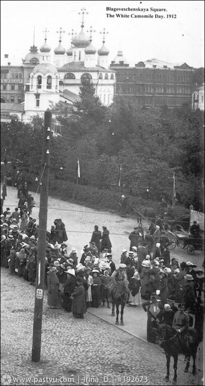 Нижегородский район. Собор Благовещения Пресвятой Богородицы. архивная фотография, https://pastvu.com/   Благовещенская площадь. Праздник Белого цветка 1912 г