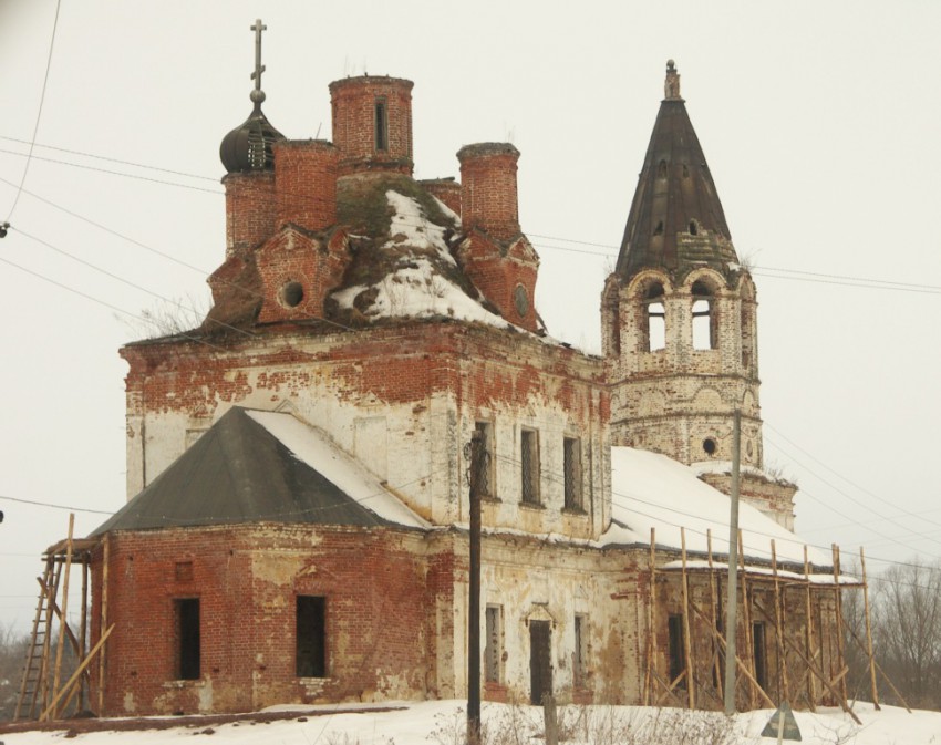 Церковь Казанской иконы Божией Матери, Слободское (Кстовский район, Нижегородская область). фасады, Начало восстановительных работ