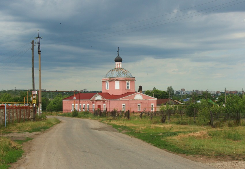 Воскресенка. Церковь Воскресения Христова. общий вид в ландшафте