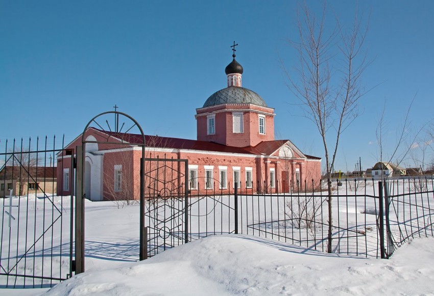 Воскресенка. Церковь Воскресения Христова. общий вид в ландшафте