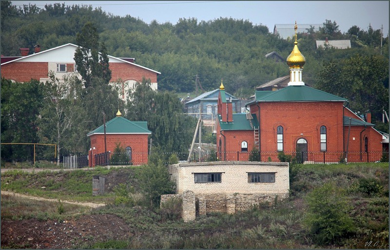 Церковь Николая Чудотворца, Печерское (Сызранский район, Самарская область). общий вид в ландшафте