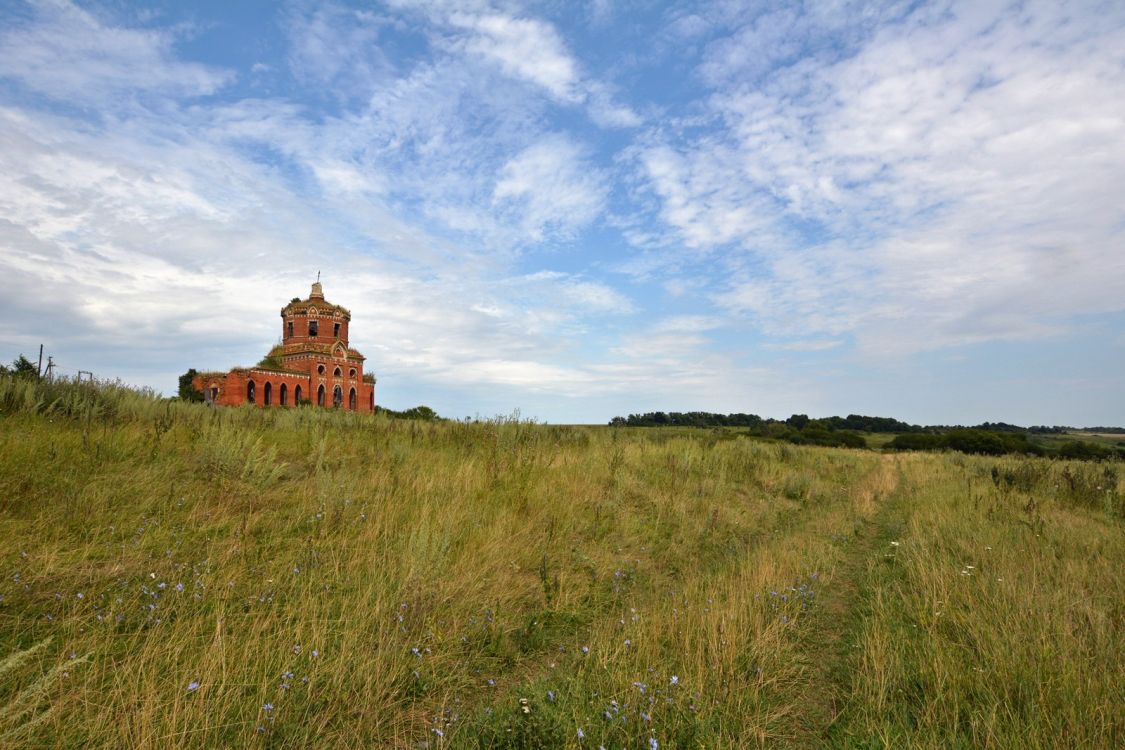 Поповка (Рыхотка). Церковь Николая Чудотворца. общий вид в ландшафте, Общий вид с юго-запада