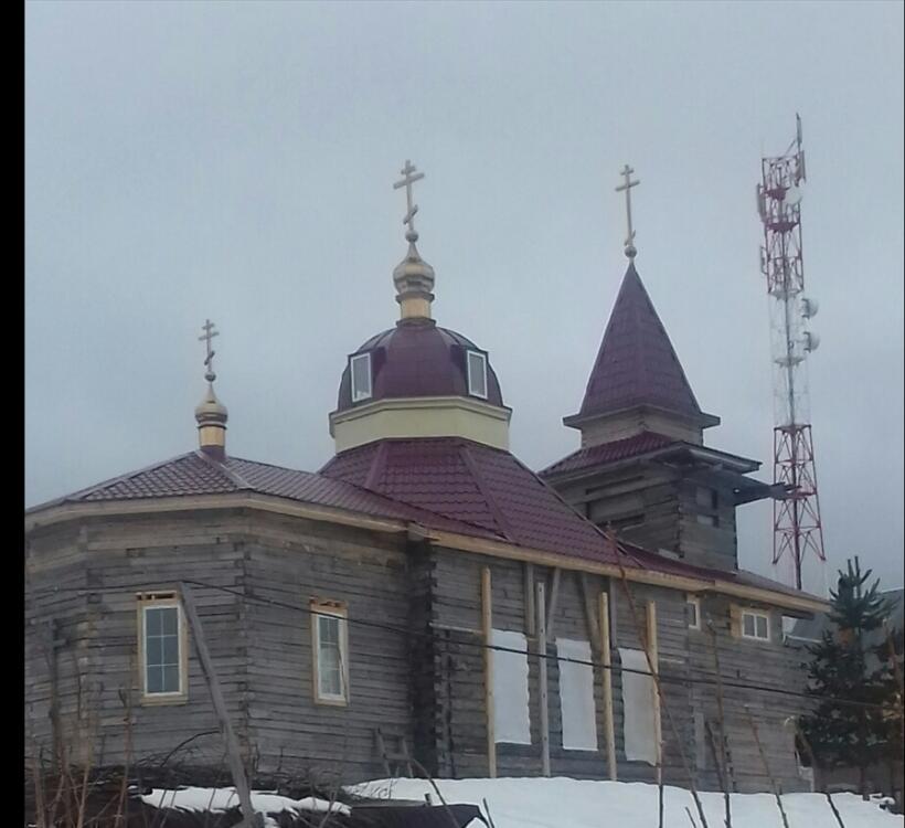 Церковь Вонифатия, Визябож (Корткеросский район, Республика Коми). фасады, Храм во имя Святого Мученика Вонифатия. Фотография 2017г. хутор Визябож.  Строительство незавершено.
