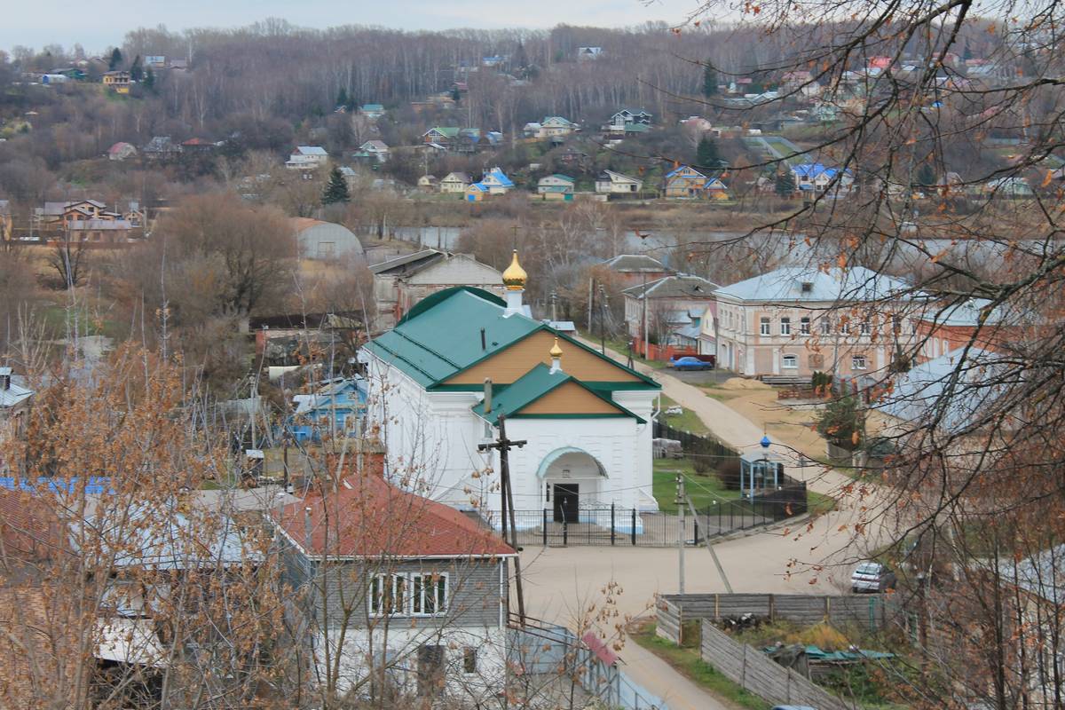 Церковь Спаса Нерукотворного Образа, Работки (Кстовский район, Нижегородская область). общий вид в ландшафте