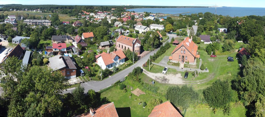 Церковь Сергия Радонежского, Рыбачий (Зеленоградский городской округ, Калининградская область). общий вид в ландшафте