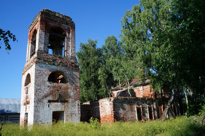 Церковь Тихвинской иконы Божией Матери, Мамакино (Бор, ГО, Нижегородская область). общий вид в ландшафте