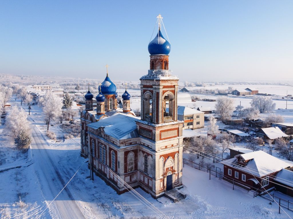 Церковь Благовещения Пресвятой Богородицы, Белозериха (Лысковский район, Нижегородская область). общий вид в ландшафте