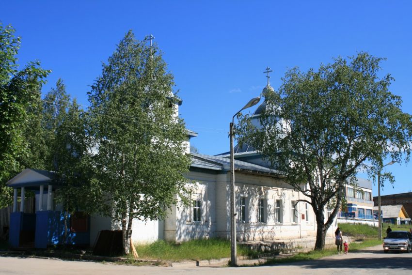 Церковь Вознесения Господня, Кослан (Удорский район, Республика Коми). общий вид в ландшафте