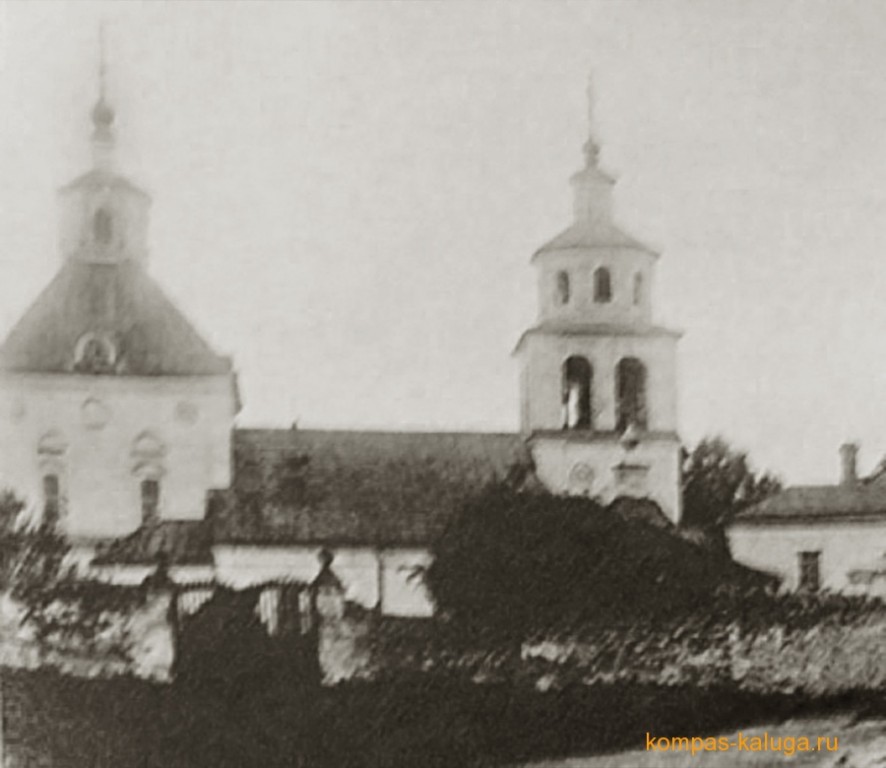 Полотняный Завод. Церковь Спаса Преображения. архивная фотография, Вид с севера (источник - http://kompas-kaluga.ru/historyitem/11486/)