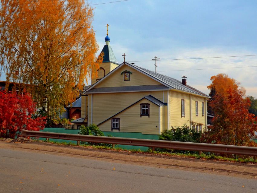Церковь Троицы Живоначальной, Даровской (Даровской район, Кировская область). общий вид в ландшафте