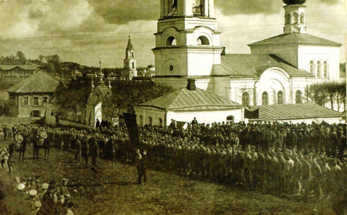 Церковь Печерской иконы Божией Матери, Зубцов (Зубцовский район, Тверская область). архивная фотография, Частная коллекция. Фото 1917 г.