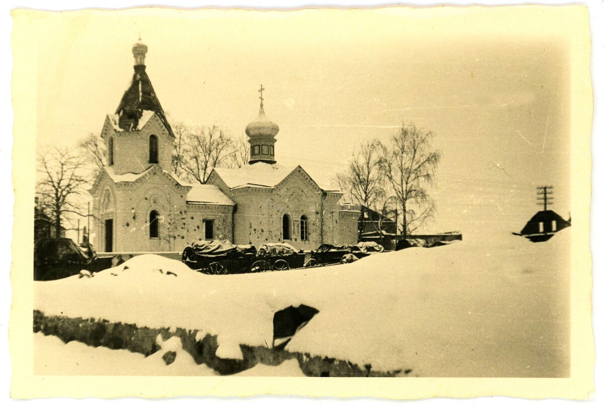 Церковь Воздвижения Креста Господня, Меркине (Merkine) (Алитусский уезд, Литва). архивная фотография, Южный фасад. Фото с аукциона e-bay.de